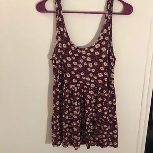 Maroon Daisy Mini Dress